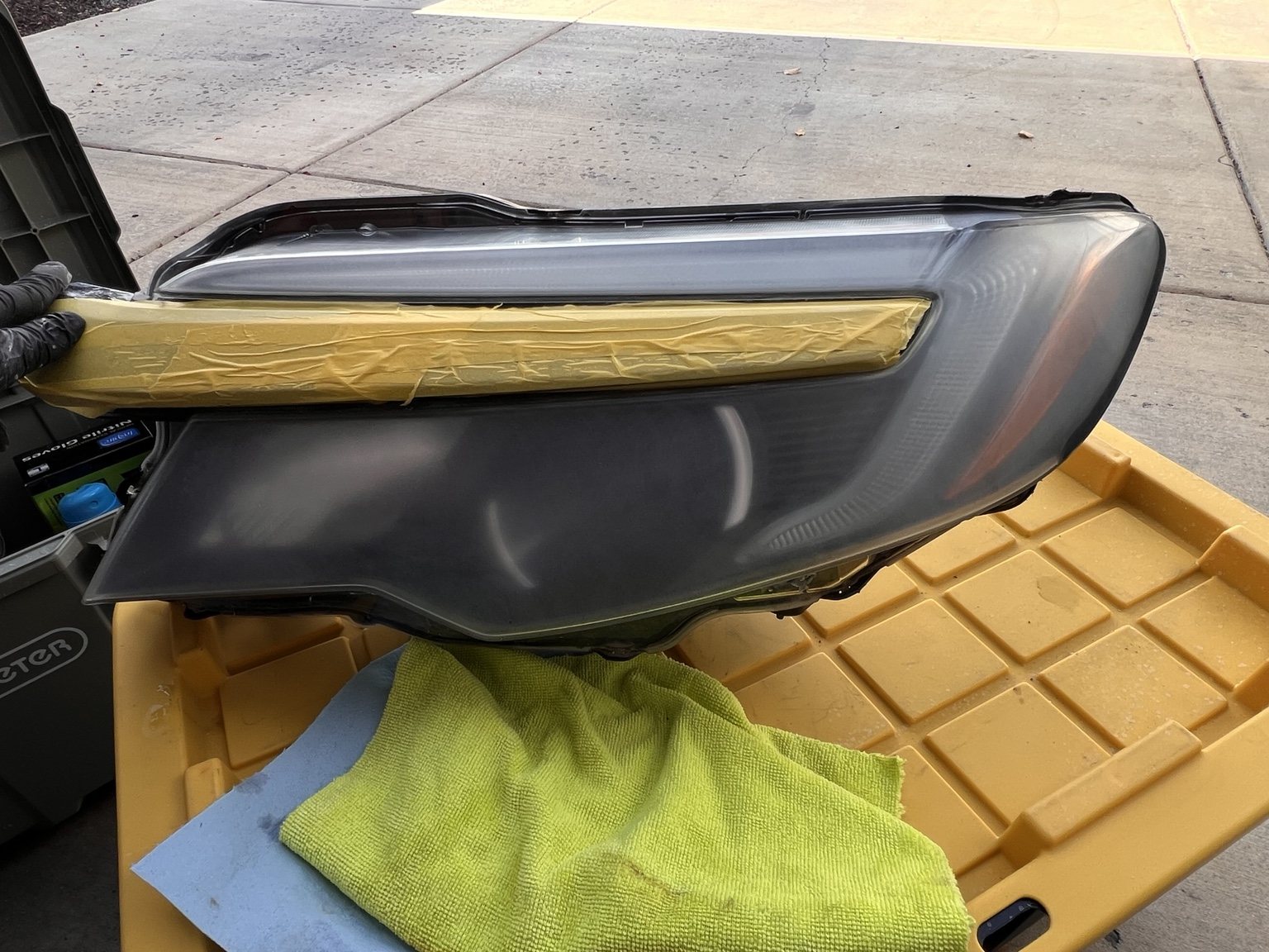 Removed headlight during KBHR restoration process