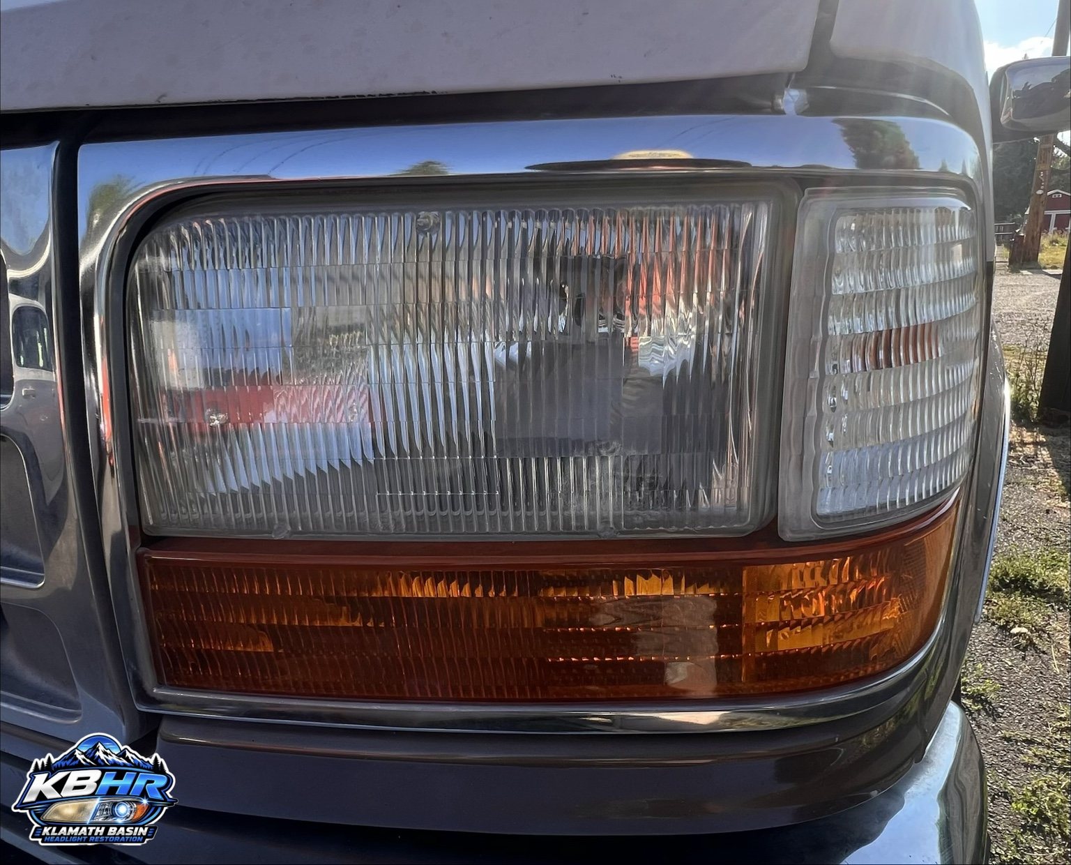 Ford truck headlight after KBHR restoration