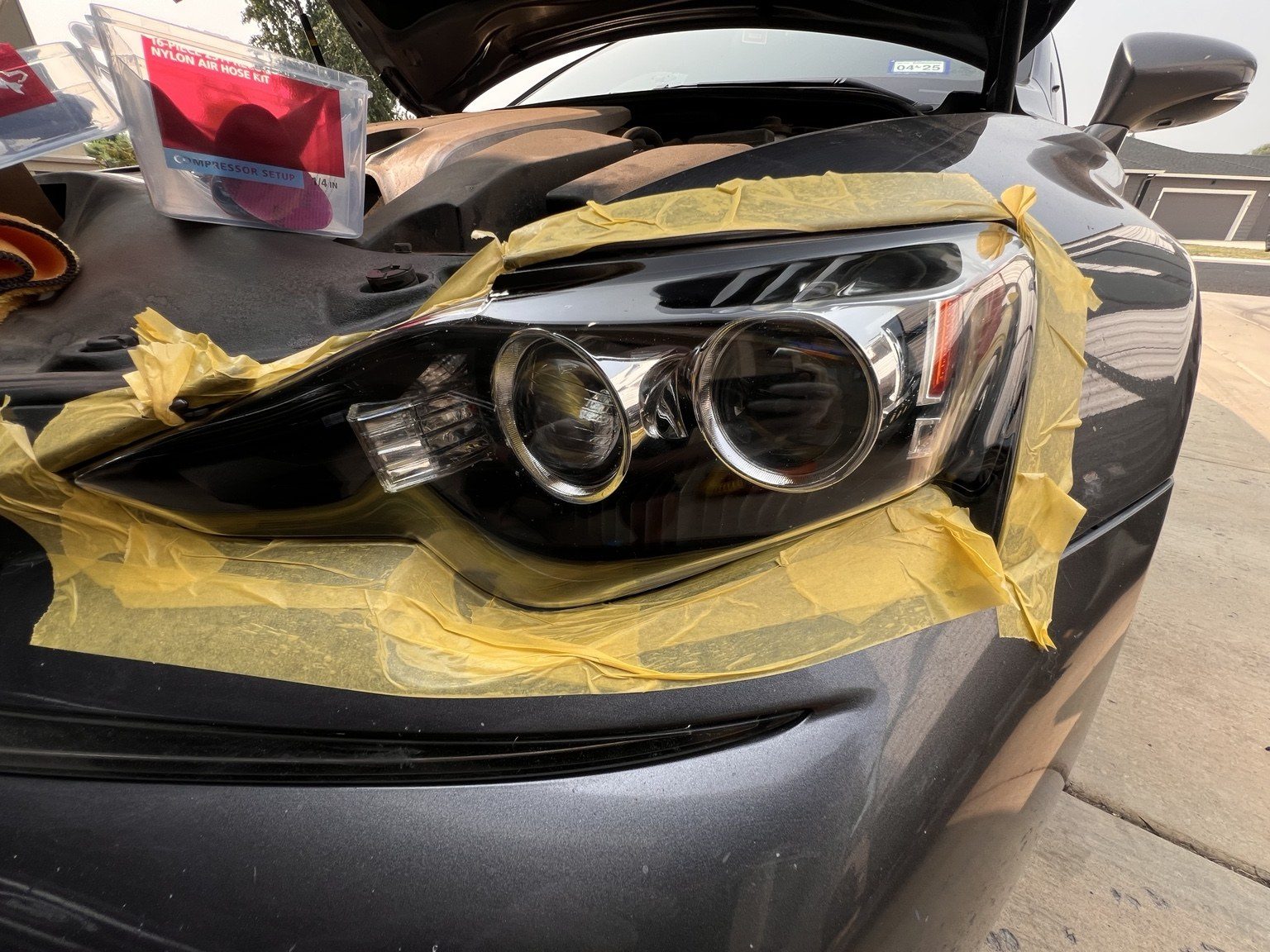 Gray Lexus headlight after KBHR restoration