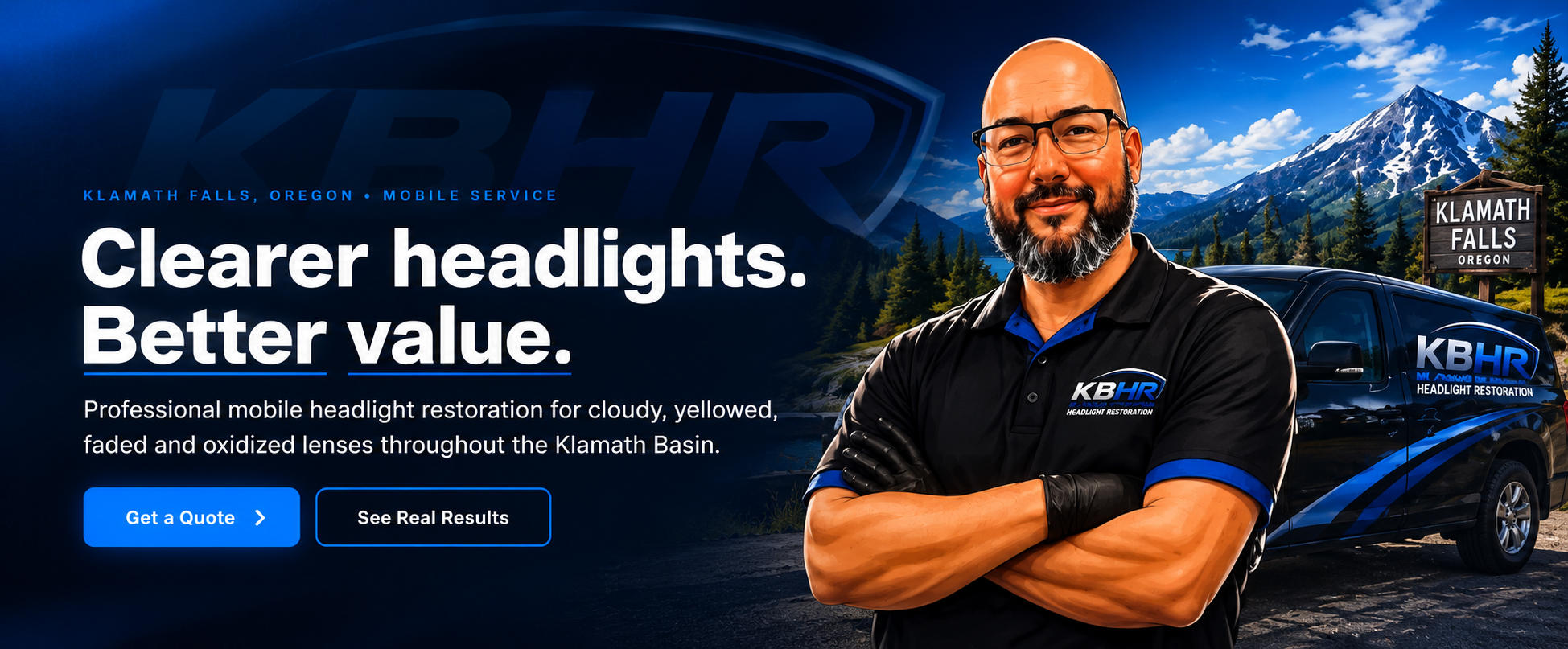 KBHR mobile headlight restoration in Klamath Falls, Oregon