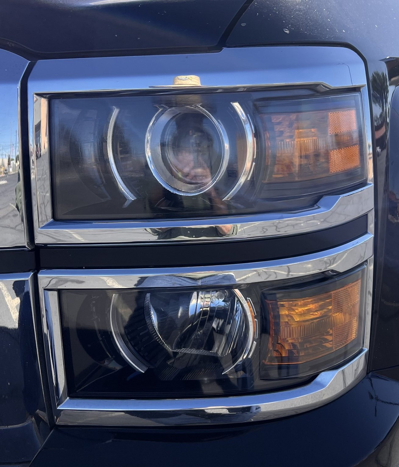 Chevrolet Silverado Z71 headlight after restoration