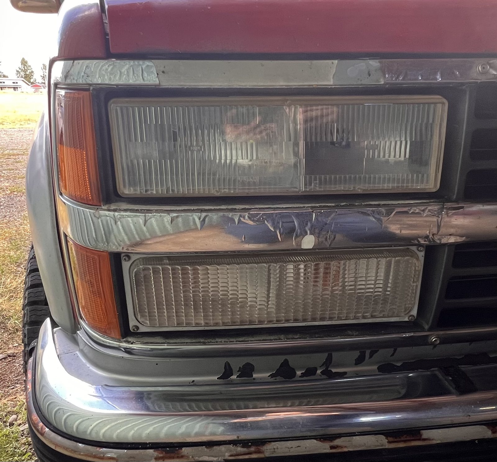Classic Chevrolet truck headlight detail after restoration